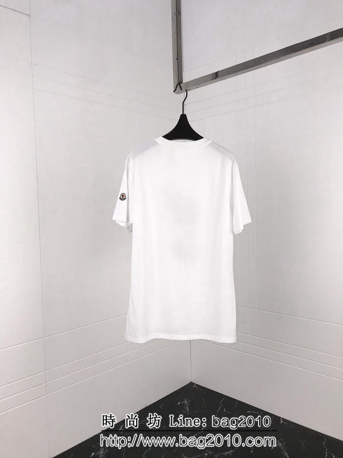 MONCLER蒙口 19春夏新款 頭像系列限量版 刺繡頭像小章仔 白色雙股純棉 男款短袖 ydi2153